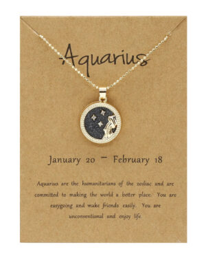 Aquarius Zodiac Silver Necklace