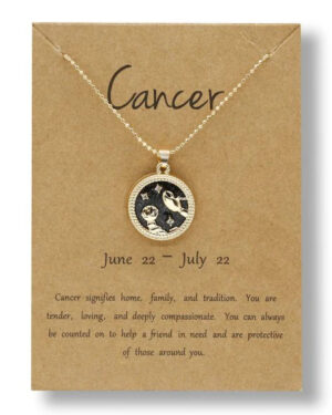 Cancer Zodiac Silver Necklace