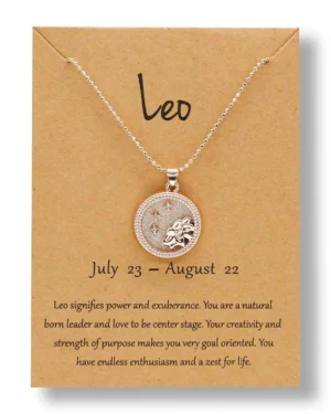 Leo Zodiac Silver Necklaces